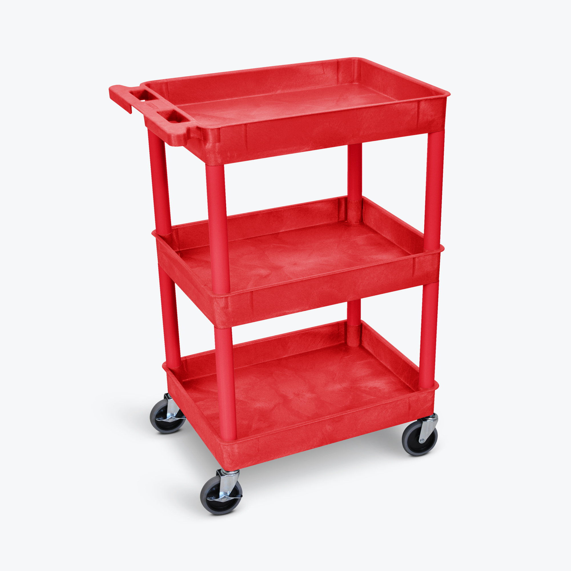 Luxor Tub Cart — Three Shelves, 300-Lb. Capacity, Model# RDSTC111RD